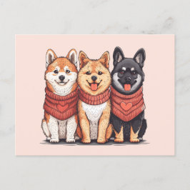 Postal Día de San Valentín Shiba Inu Dogs