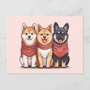 Postal Día de San Valentín Shiba Inu Dogs