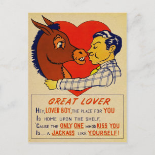 Postal Día de San Valentín Vintage Vinegar Jackass