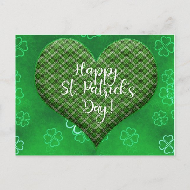 Postal Día de Santa Patrocinadores de Shamrock Heart Love (Anverso)