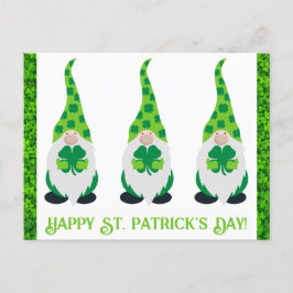 Postal Día de Santa Patrulla Gnome Green Shamrock