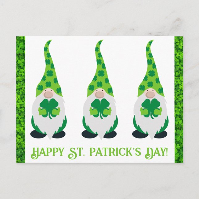 Postal Día de Santa Patrulla Gnome Green Shamrock (Anverso)