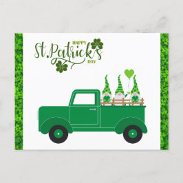 Postal Día de Santa Patrulla Gnome Shamrock Green Truck