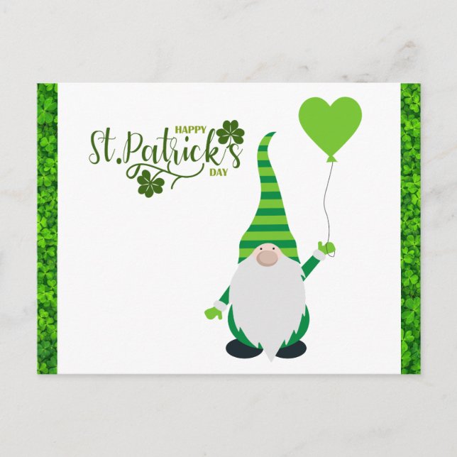 Postal Día de Santa Patrullas Gnome Shamrock (Anverso)