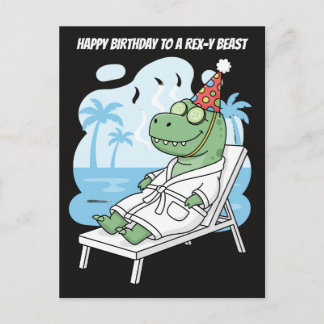 Postal Día de Spa del Dinosaurio Rex-y en su Cumpleaños