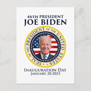 Postal Día de toma de mando 2021 presidente Biden