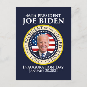Postal Día de toma de mando 2021 presidente Biden