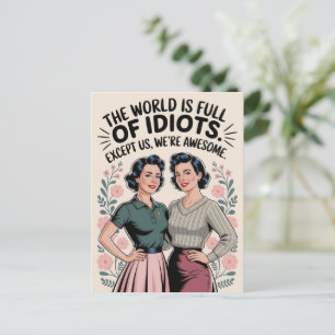 Postal Día del Cumpleaños de Mujeres con Humor Amistad Di