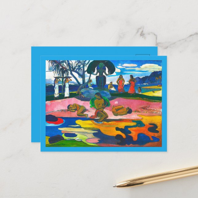 Postal Día del Dios (Mahana no atua) de Paul Gauguin (Anverso/Reverso In Situ)