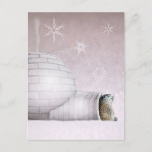 Postal Día del Groundhog - Chillin' en el iglú