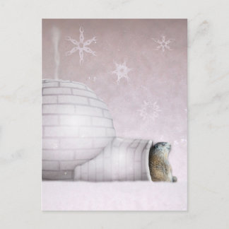 Postal Día del Groundhog - Chillin' en el iglú