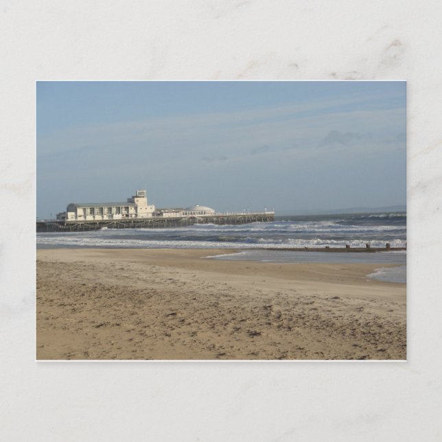 Postal Día del invierno en la playa de Bournemouth (Anverso)