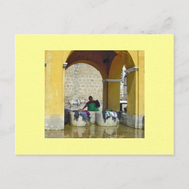 Postal Día del lavado en Antigua (Anverso)