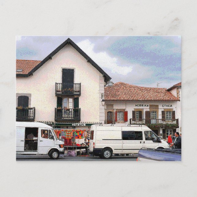 Postal Día del Mercado, Hélette, Francia (Anverso)