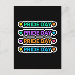 Postal Día del orgullo. LGTB+Orgullo. Corazón arcoiris.