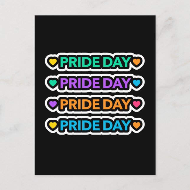 Postal Día del orgullo. LGTB+Orgullo. Corazón arcoiris. (Anverso)
