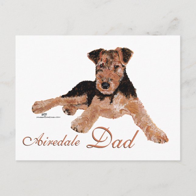 Postal Día del Padre Airedale Terrier (Anverso)