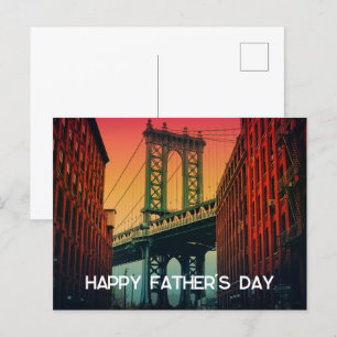 Postal Día del Padre Clásico Personalizado Atardecer Vint