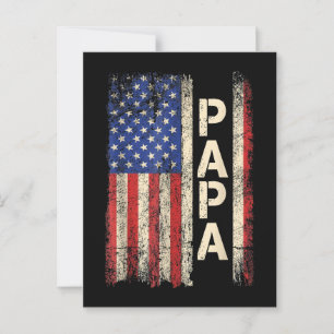 Postal Día del padre de la bandera norteamericana de papá