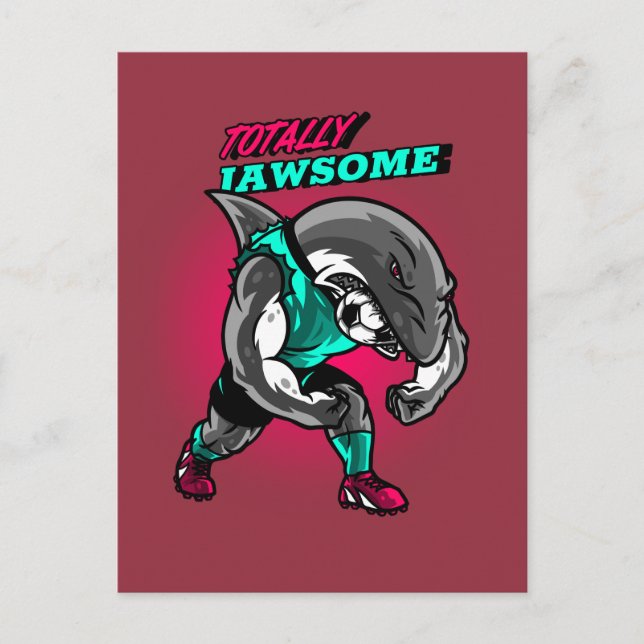 Postal Día del padre del tiburón, totalmente divertido (Anverso)