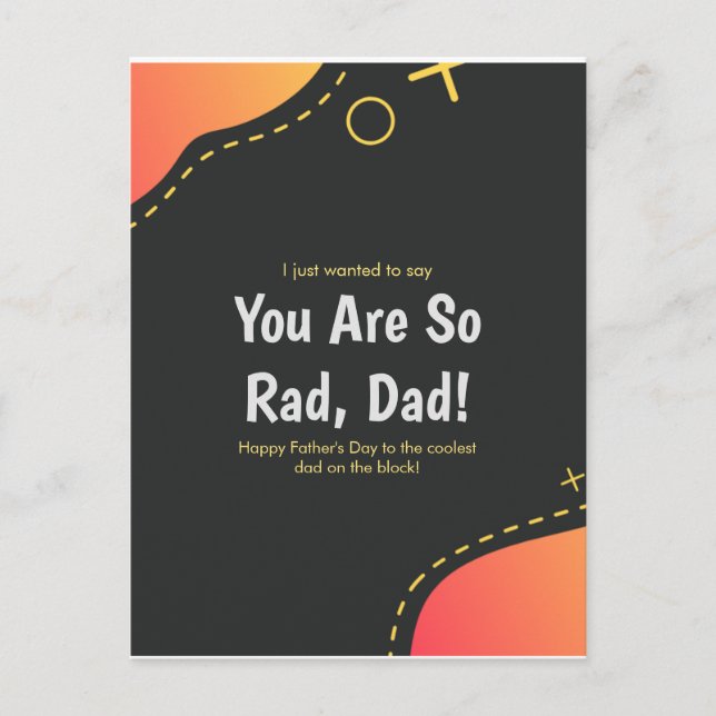 Postal Día del Padre Divertido Dorado (Anverso)