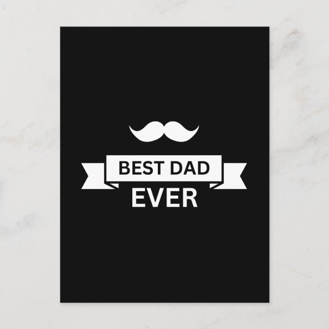Postal Día del Padre MEJOR PAPÁ DE TODOS Typo con Bigote (Anverso)