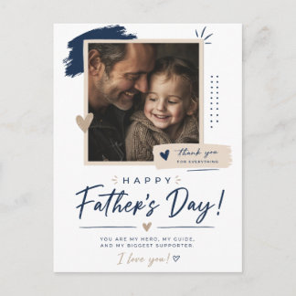 Postal Día del Padre Minimalista con Foto Personalizada