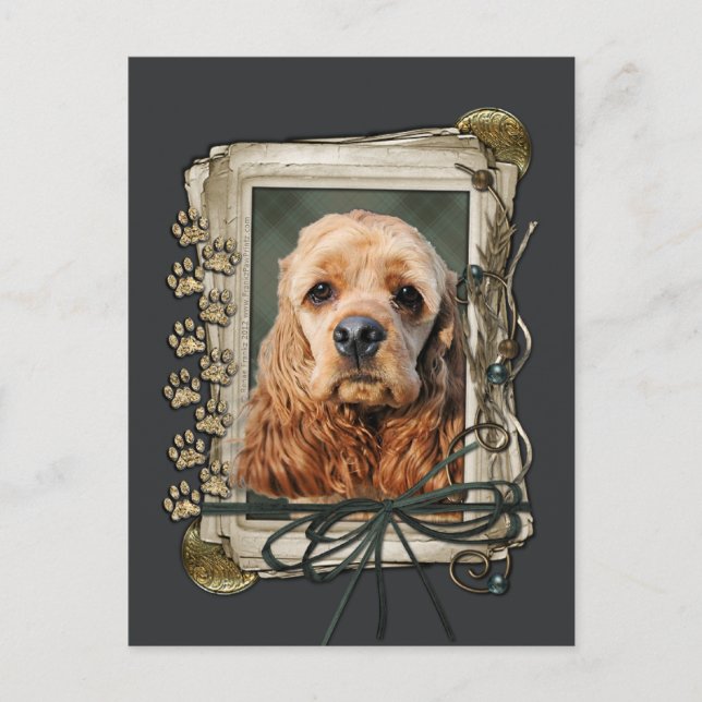 Postal Día del Padre - Papas de piedra - Cocker Spaniel (Anverso)