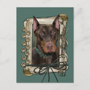 Postal Día del Padre - Papas de piedra - Doberman - Rojo
