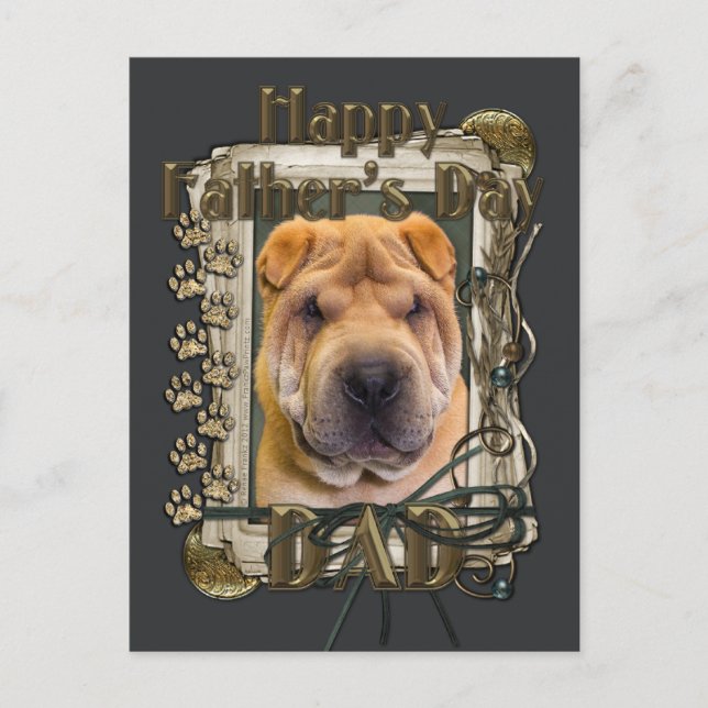 Postal Día del Padre - Papas de piedra - Shar Pei (Anverso)