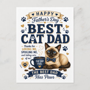 Postal Día del Padre para Cat Dad