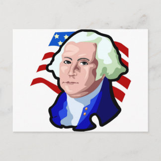 Postal Día del Presidente, George Washington y la bandera