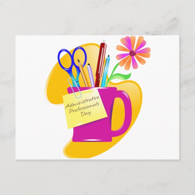 Postal Día del Profesional Administrativo Diseño (Anverso)