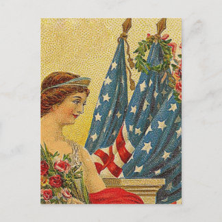 Postal Día del Recuerdo Patriótico Vintage