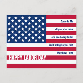 Postal Día del Trabajo FELIZ Patriótico Cristiano USA