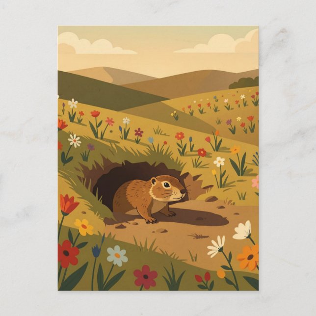 Postal Día dulce de la marmota | Poema de primavera o inv (Anverso)