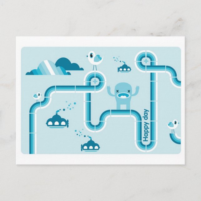 Postal día feliz (Anverso)