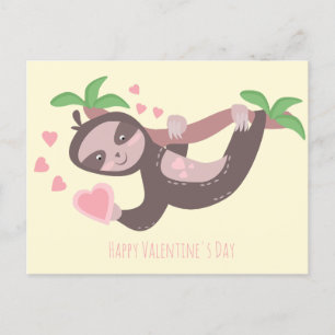 Postal Día Feliz de San Valentín Ilustración de Corazones