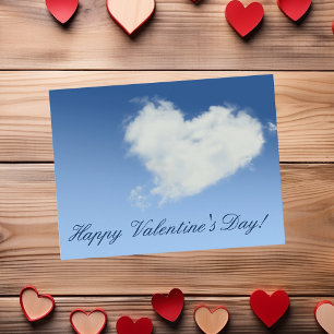 Postal Día Feliz de San Valentín Nube Corazón Cielo