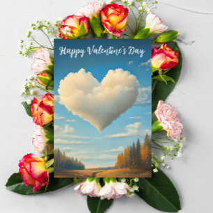 Postal Día Feliz de San Valentín Nube de Corazón