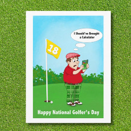 Postal Día Feliz del Golfista Humor 10 de abril