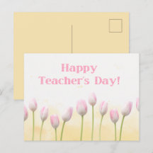 Día Feliz del Profesor en Amarillo Floral