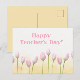 Postal Día Feliz del Profesor en Amarillo Floral