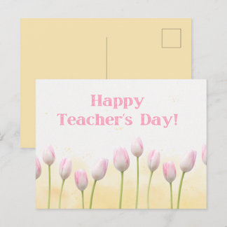 Postal Día Feliz del Profesor en Amarillo Floral