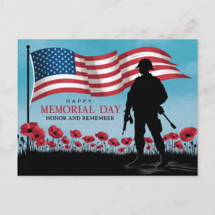 Postal Día Feliz del Recuerdo Amapolas Rojas Militares