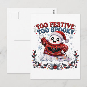 Postal Día Festivo Demasiado Espeluznante Fantasma Navida