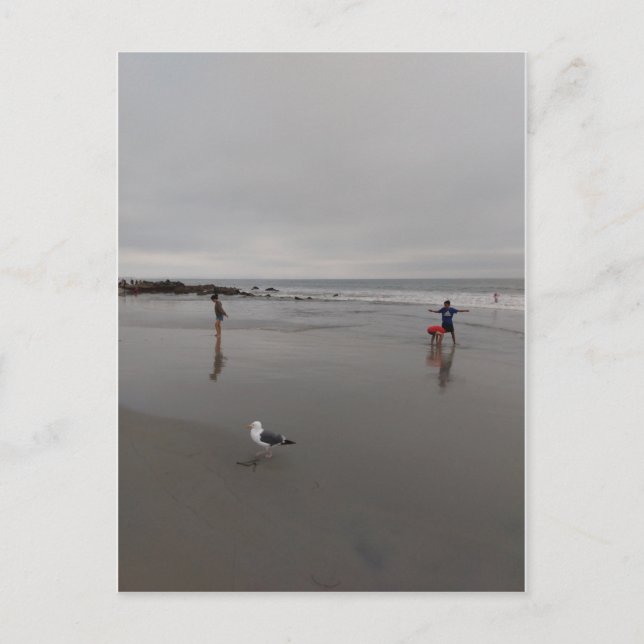 Postal Día gris en la playa (Anverso)