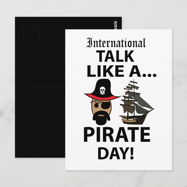 Postal Día Internacional de Hablar como un Pirata (Anverso / Reverso)