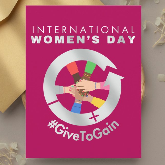 Postal Día Internacional de la Mujer 2026 Dar para Ganar (Subido por el creador)