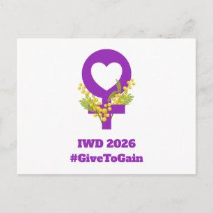 Postal Día Internacional de la Mujer 2026 IWD Dar para Ga